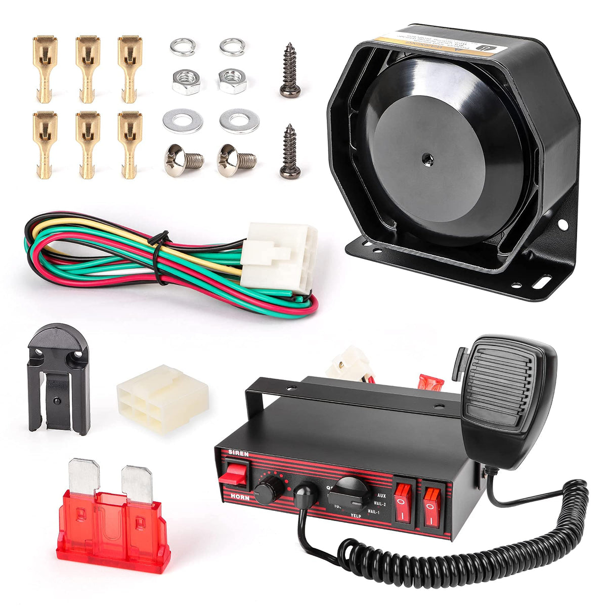 Emergency Police Siren 8 Tones PA System 130DB 200 Watt J26441