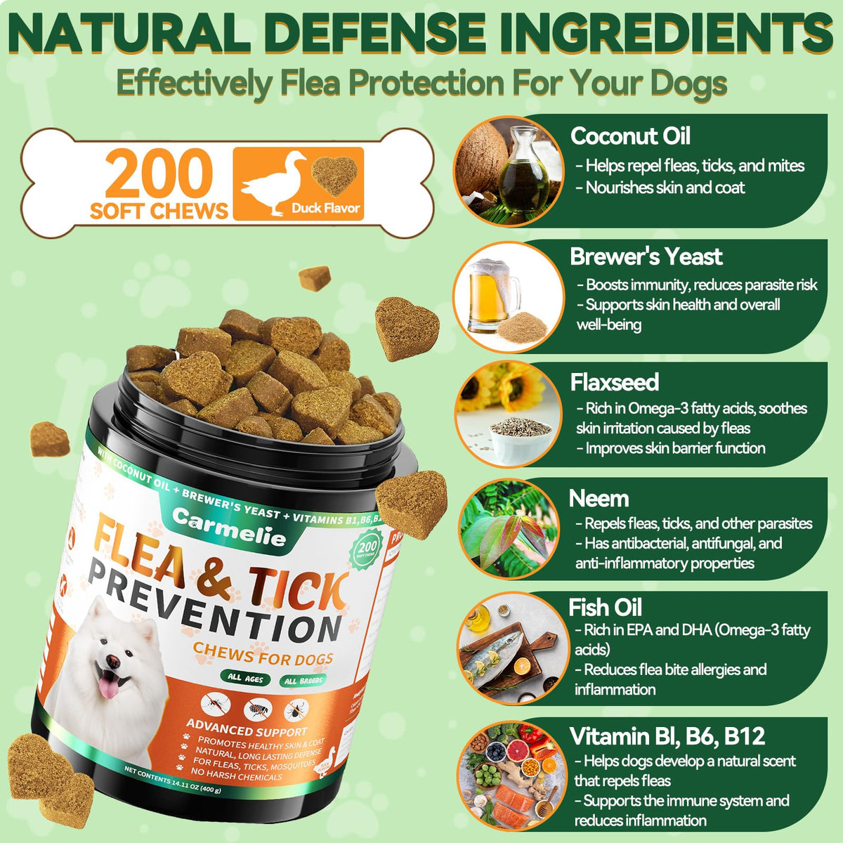 Flea and Tick Prevention for Dogs Chewables 200 Ct Q997