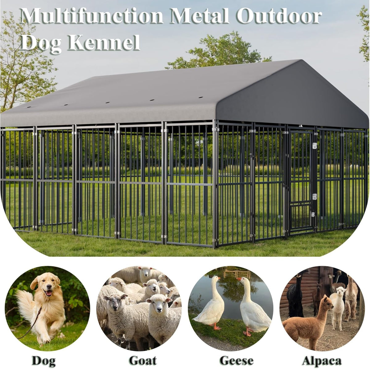 10x14FT Heavy Duty Large Dog Kennel Outdoor H4726
