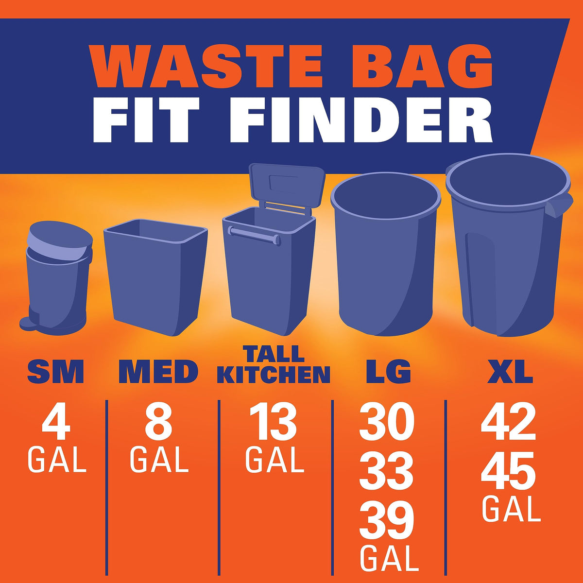 Blue 13 Gallon Trash Bags 60 Count P933759