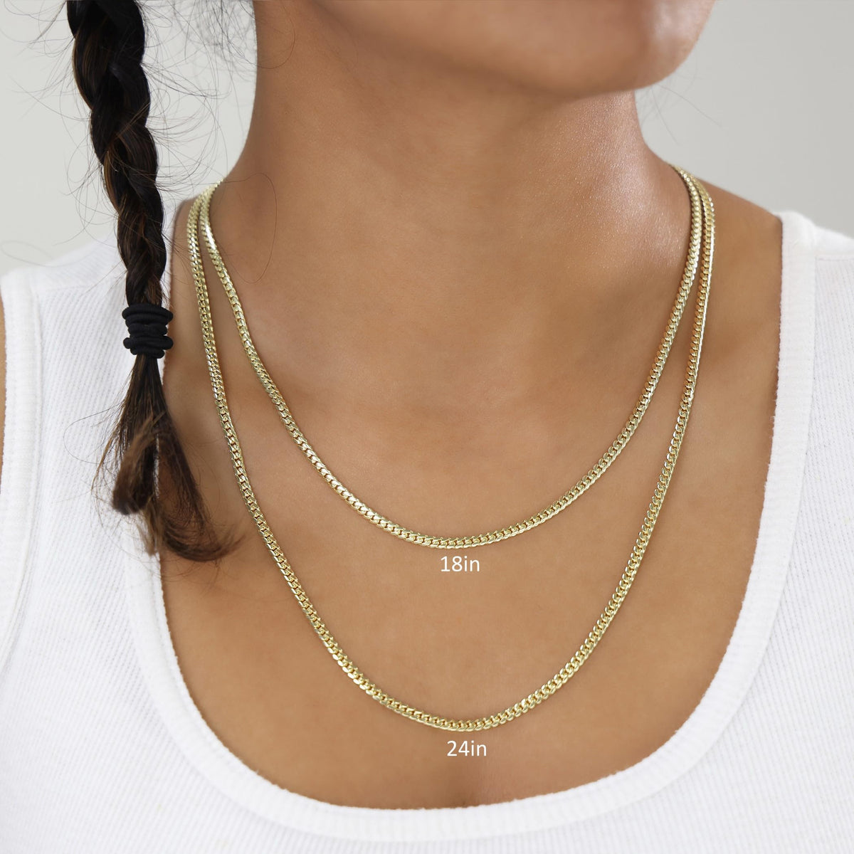 14k Yellow Gold Cuban Link Chain Necklace J425002