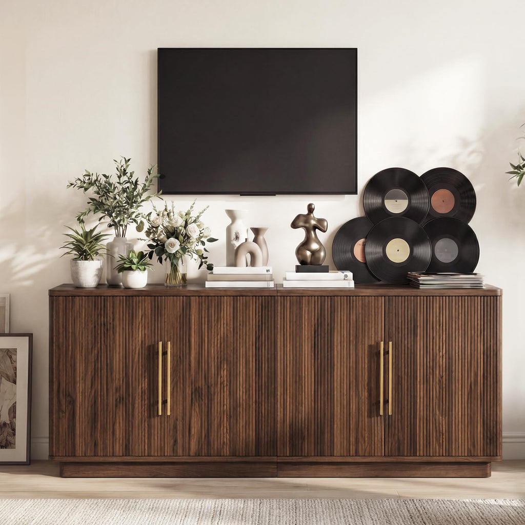 70" TV Stand with 4 Fluted Doors G85156