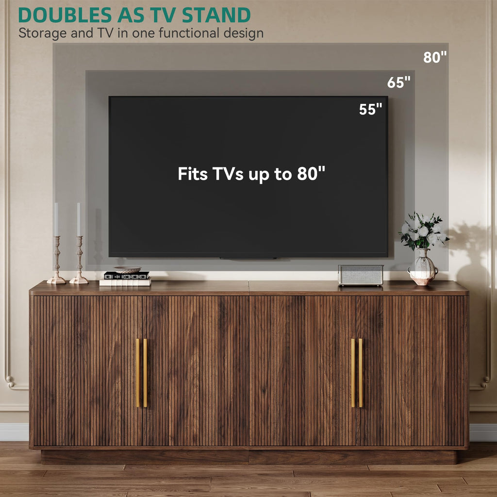70" TV Stand with 4 Fluted Doors G85156
