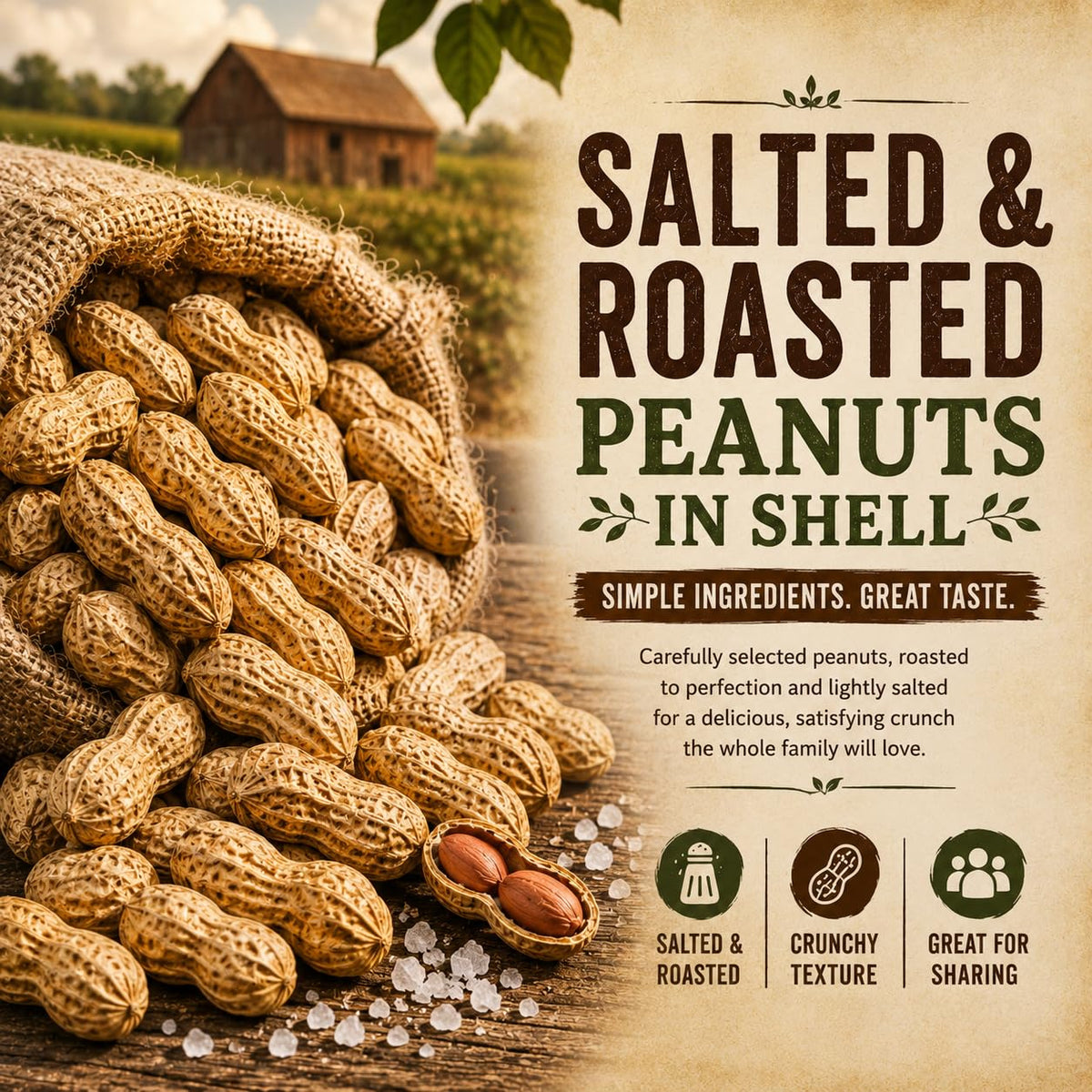 Roasted Salted Peanuts In Shell 4 LB A6031
