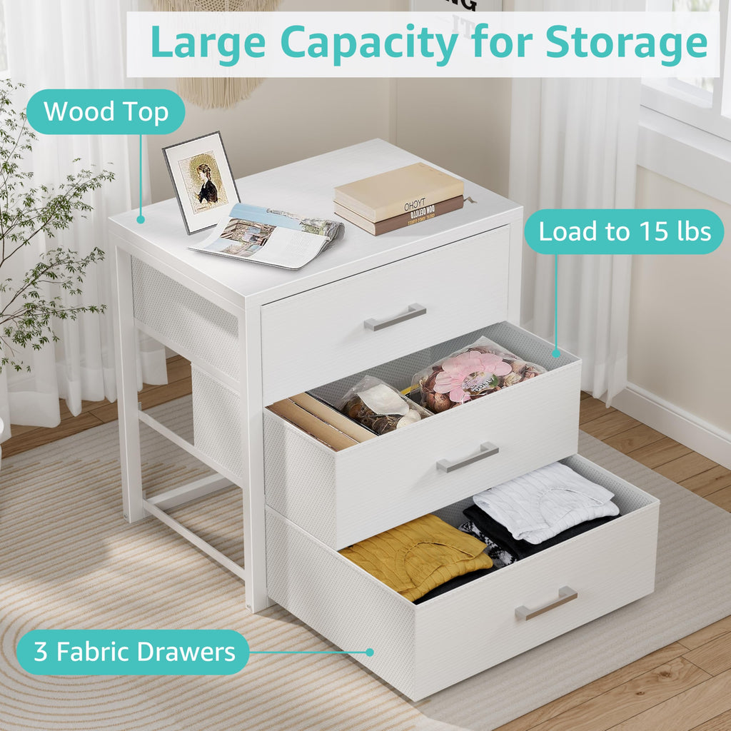 White 3 Drawer Dresser X654804