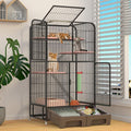 Black Four Layer Metal Cat Cage Dog Crate V73980