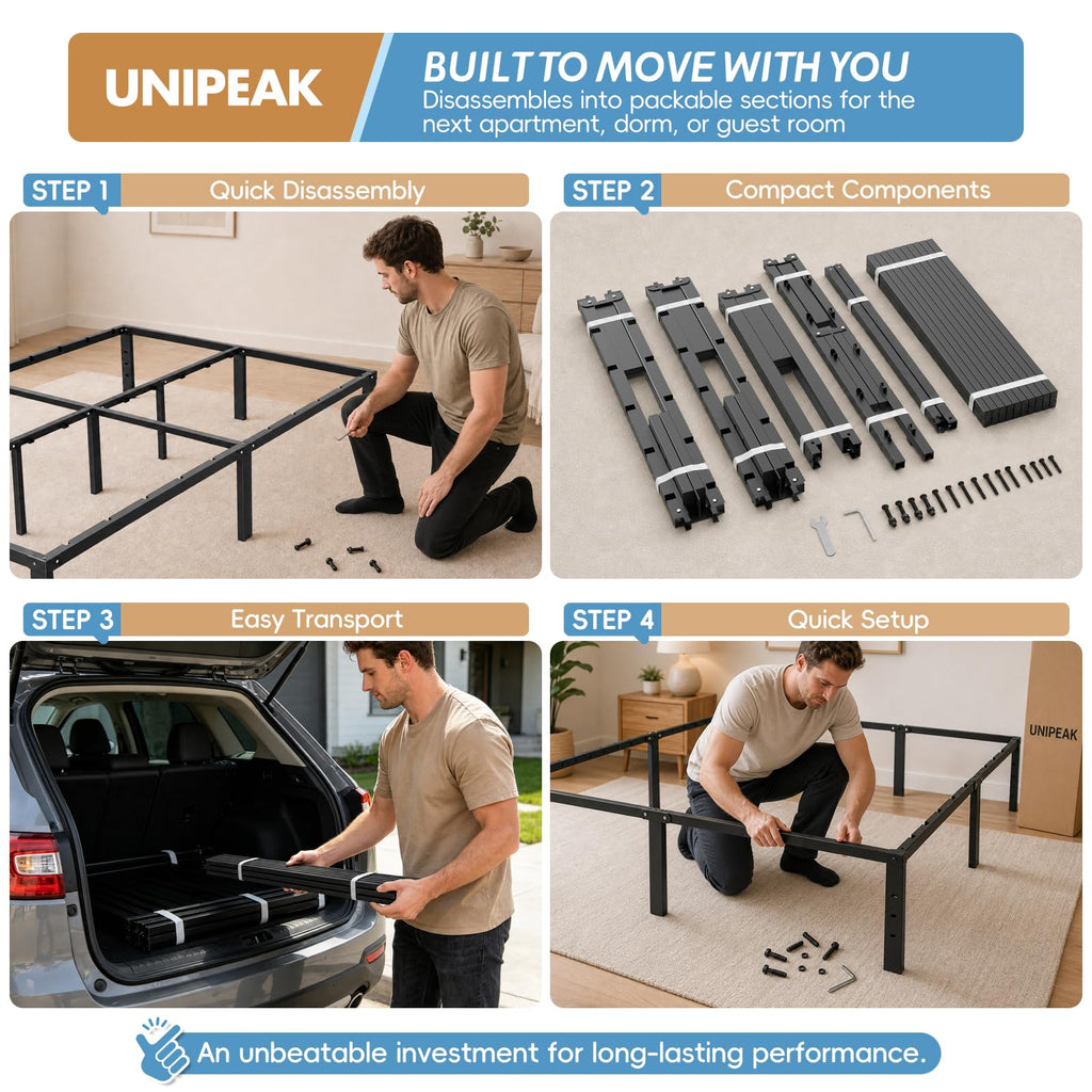 Queen Metal Platform Bed Frame with Storage K8115