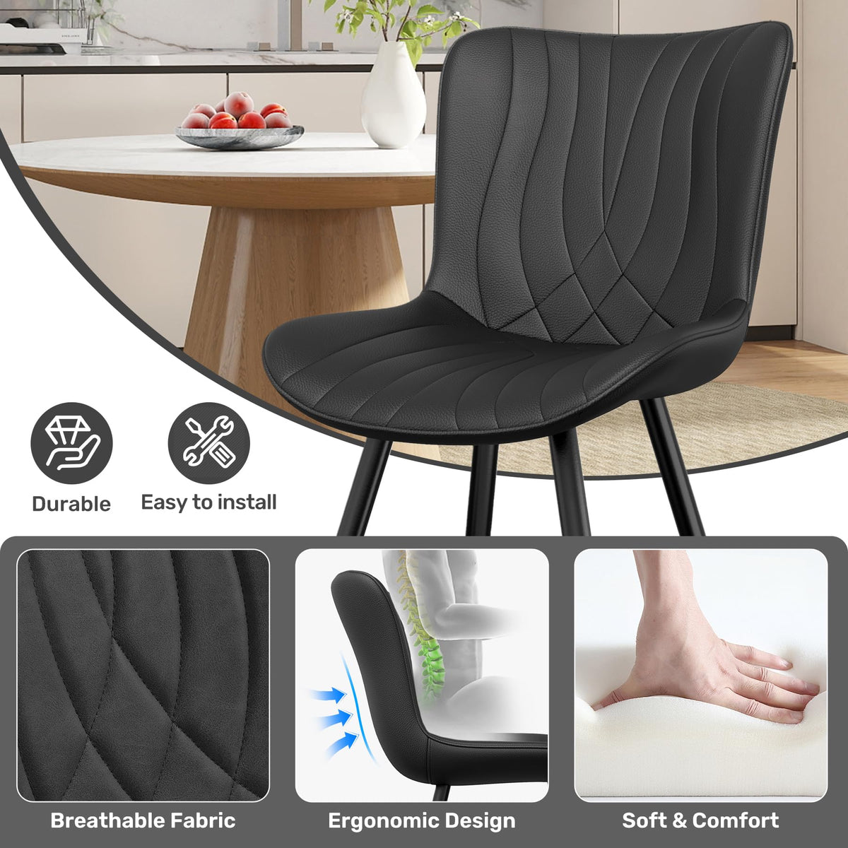 PU Leather Dining Chair Set of 4 J723