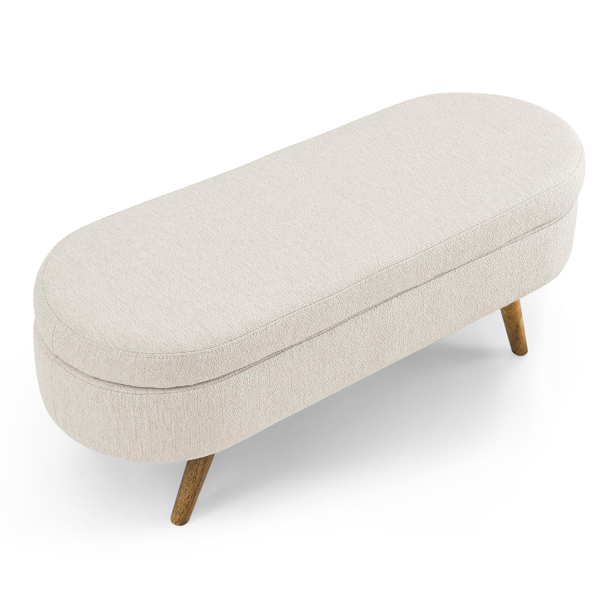 Oval Storage Bench with Rubber Wood Legs L872
