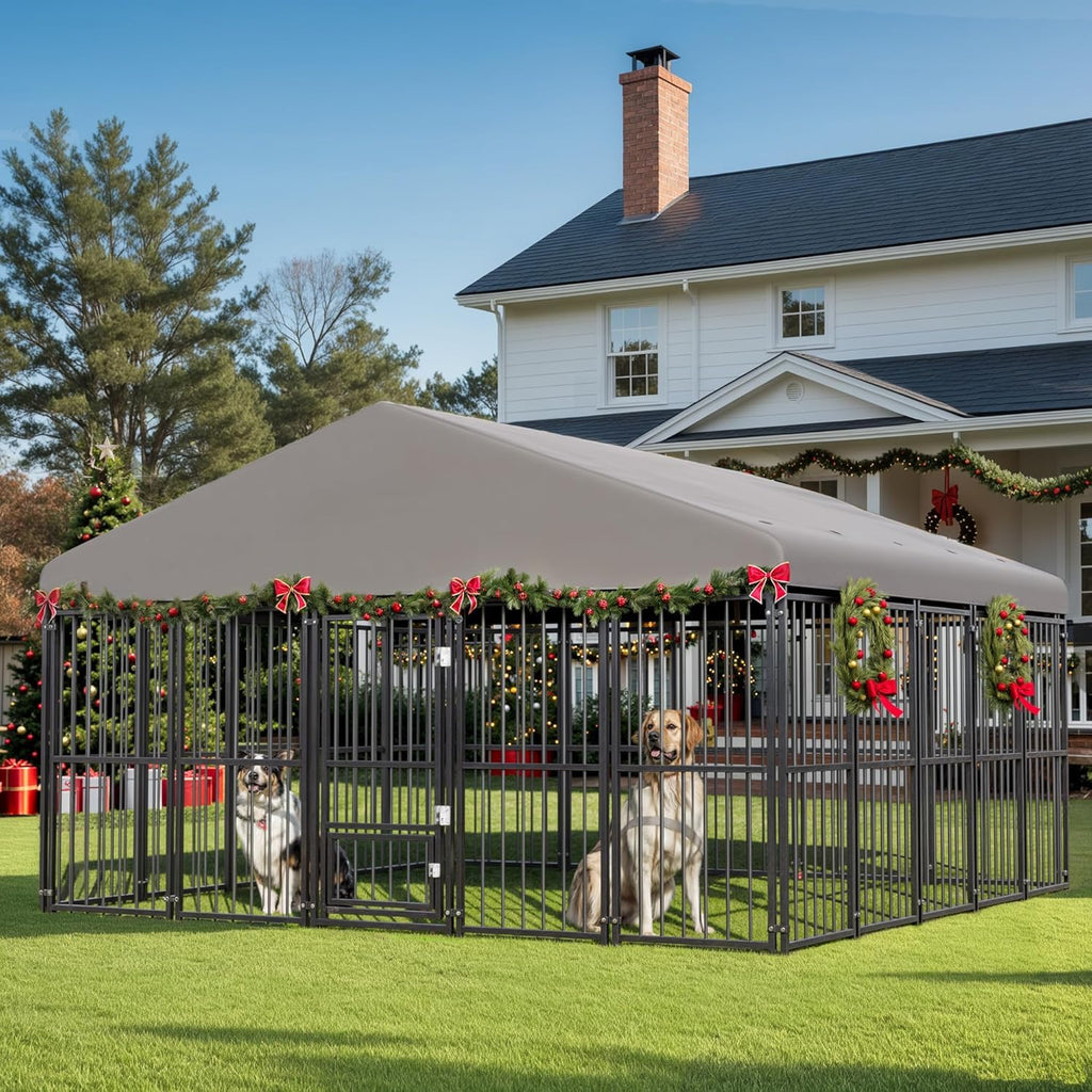 10x14FT Heavy Duty Large Dog Kennel Outdoor H4726