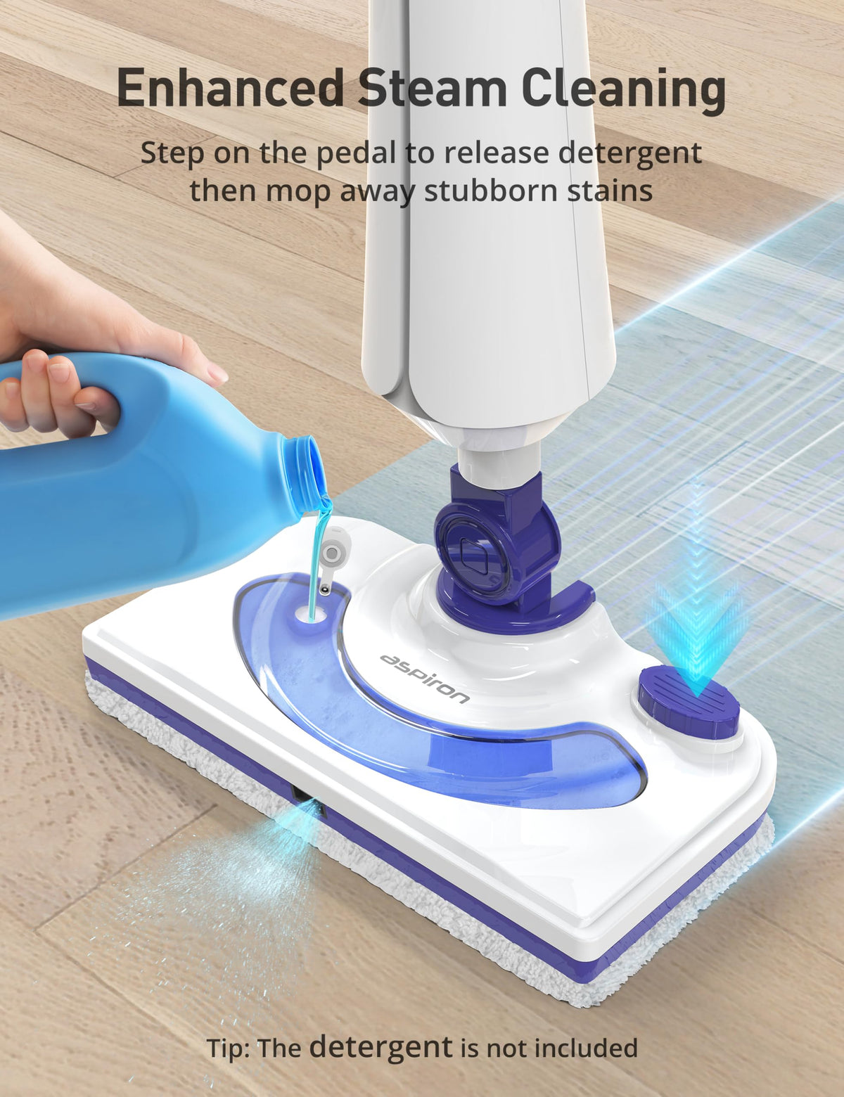 1300W Steam Mop Cleaner with 2 Washable Pads H65802