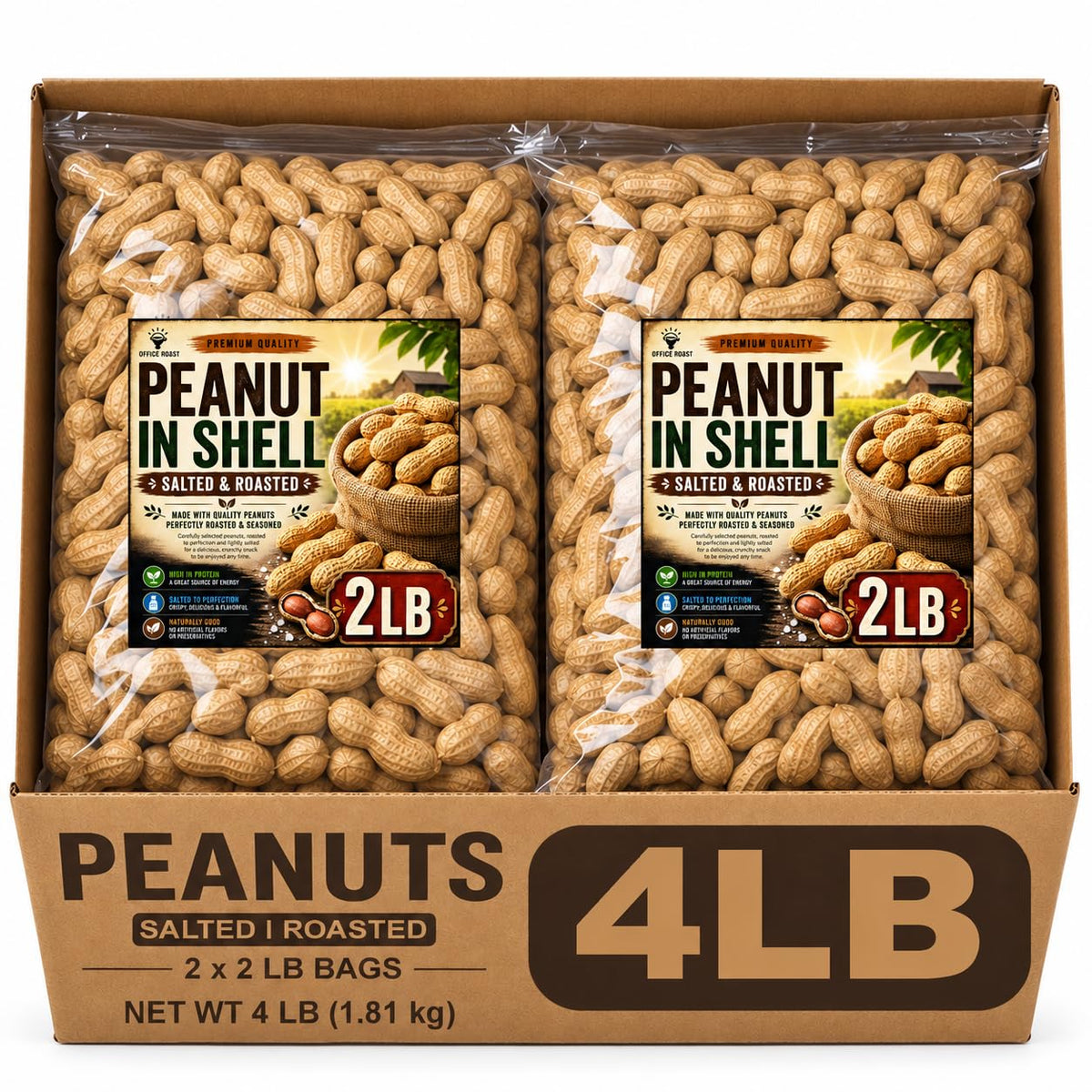 Roasted Salted Peanuts In Shell 4 LB A6031
