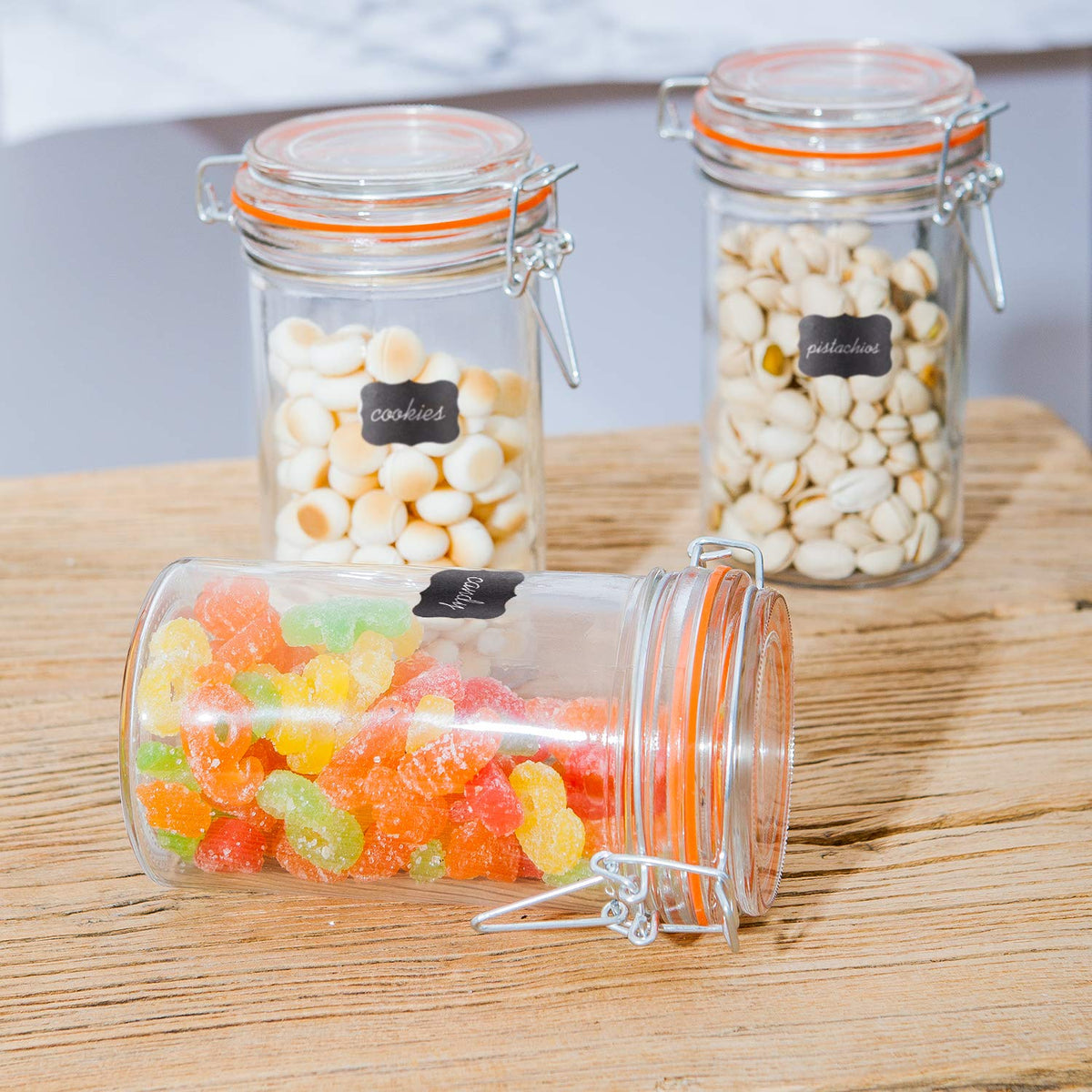 16 oz Glass Airtight Storage Jars, 12 Pack K5017