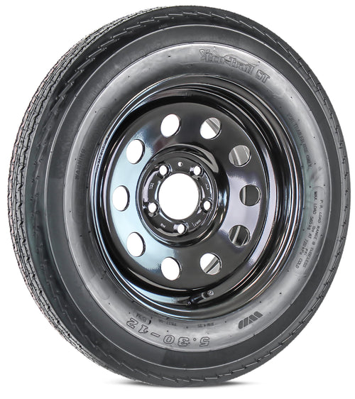 2-Pack Trailer Tire Rim Assembly 5.30-12 5 Lug Black B390434