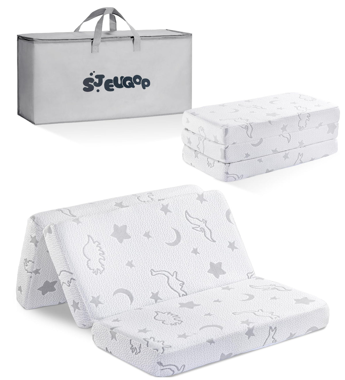 Trifold Pack and Play Mattress 38"x26" Dual Sided Memory Foam with Carry Bag N596594