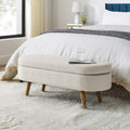 Oval Storage Bench with Rubber Wood Legs L872