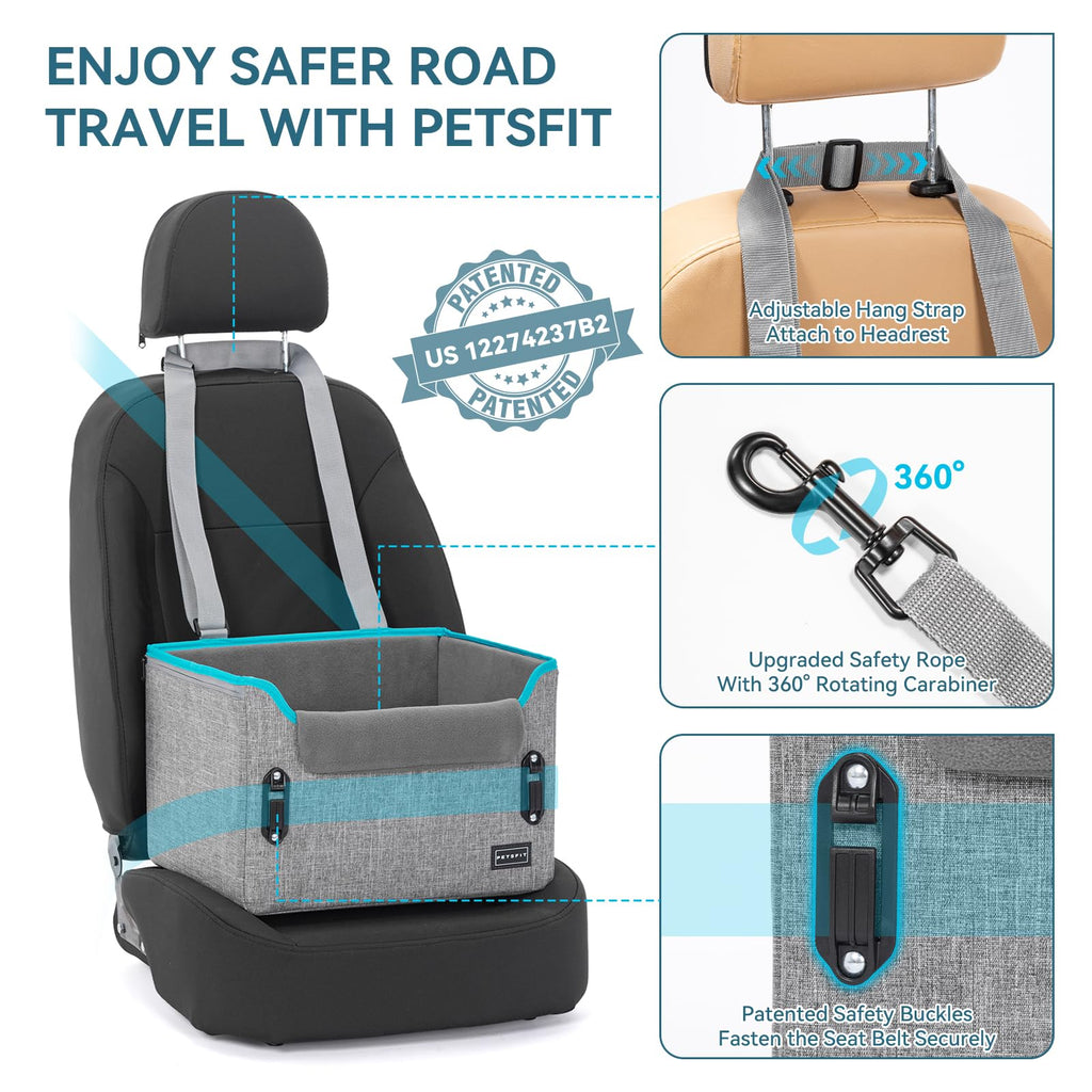 Foldable Dog Booster Car Seat with Safety Tether V460433