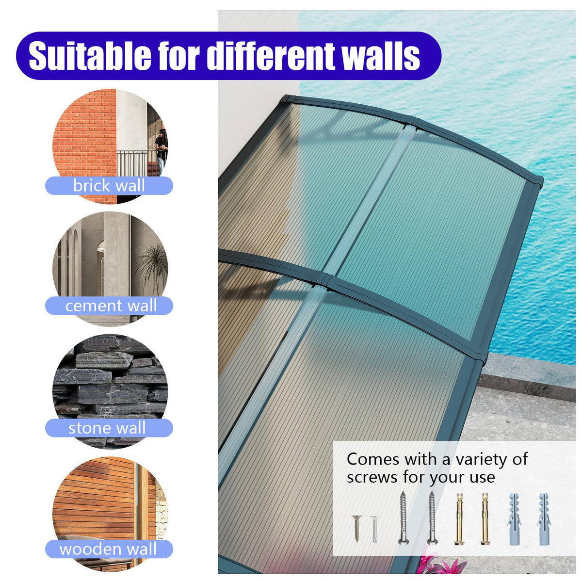 32x48'' Polycarbonate Door Awning I1980