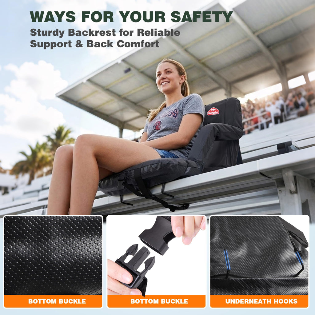 Foldable Stadium Seats 2-Pack with Shoulder Straps J93823