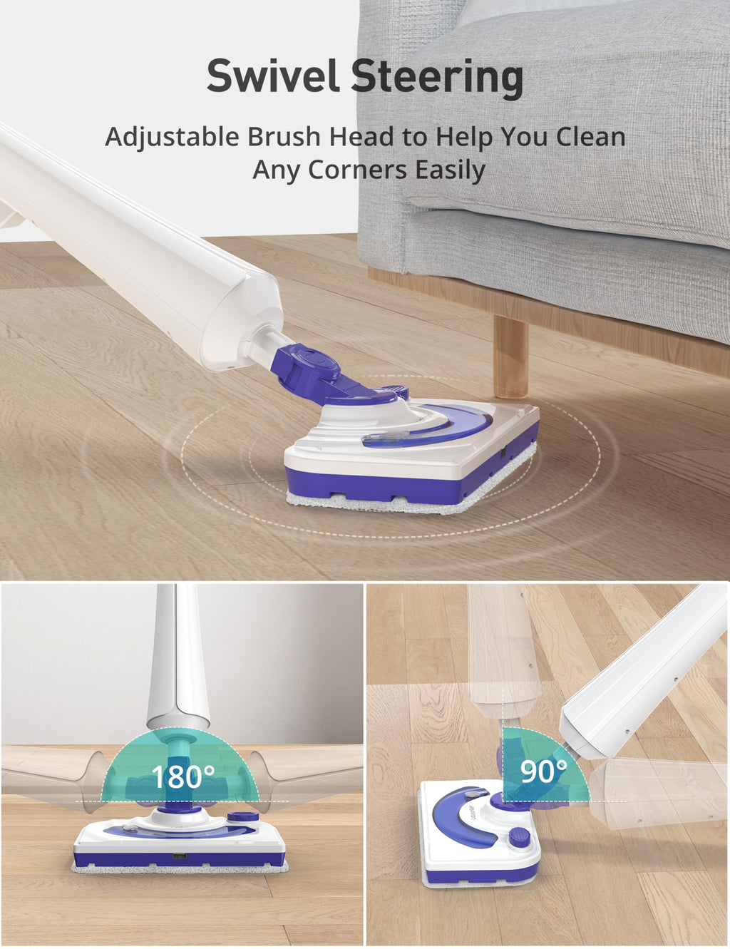 1300W Steam Mop Cleaner with 2 Washable Pads H65802
