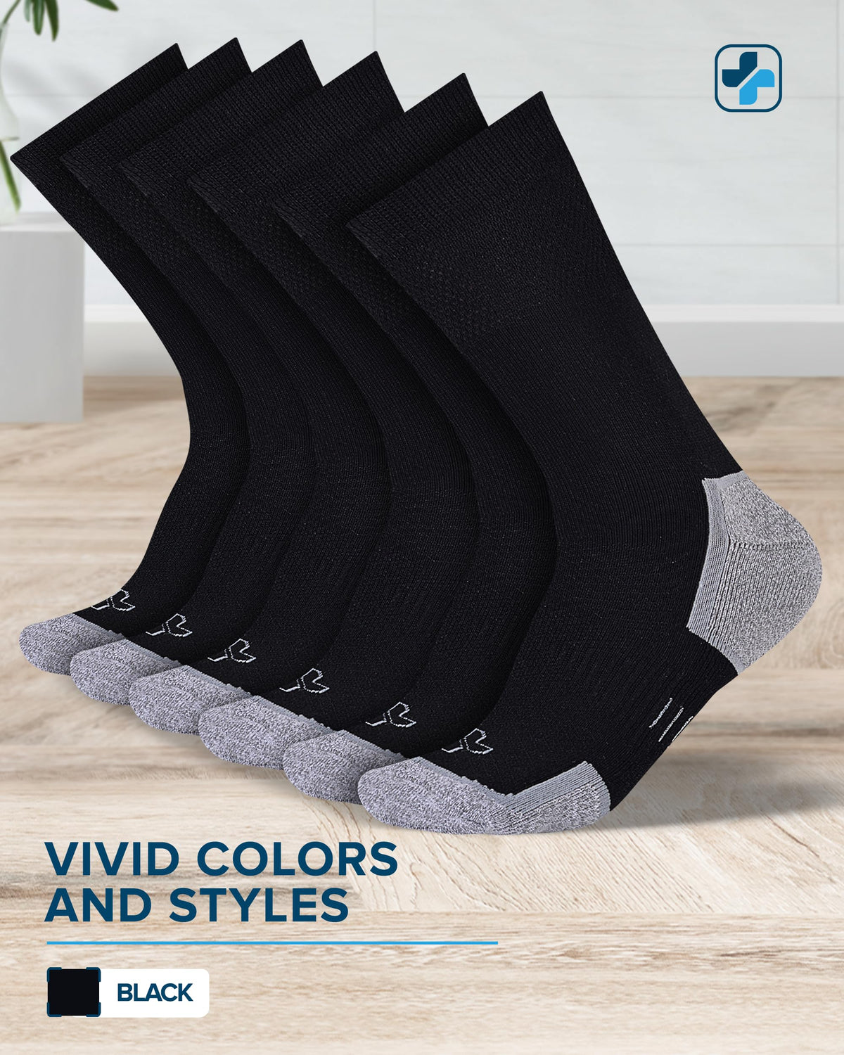 Non Binding Stretch Top Diabetic Socks 6 Pairs K186