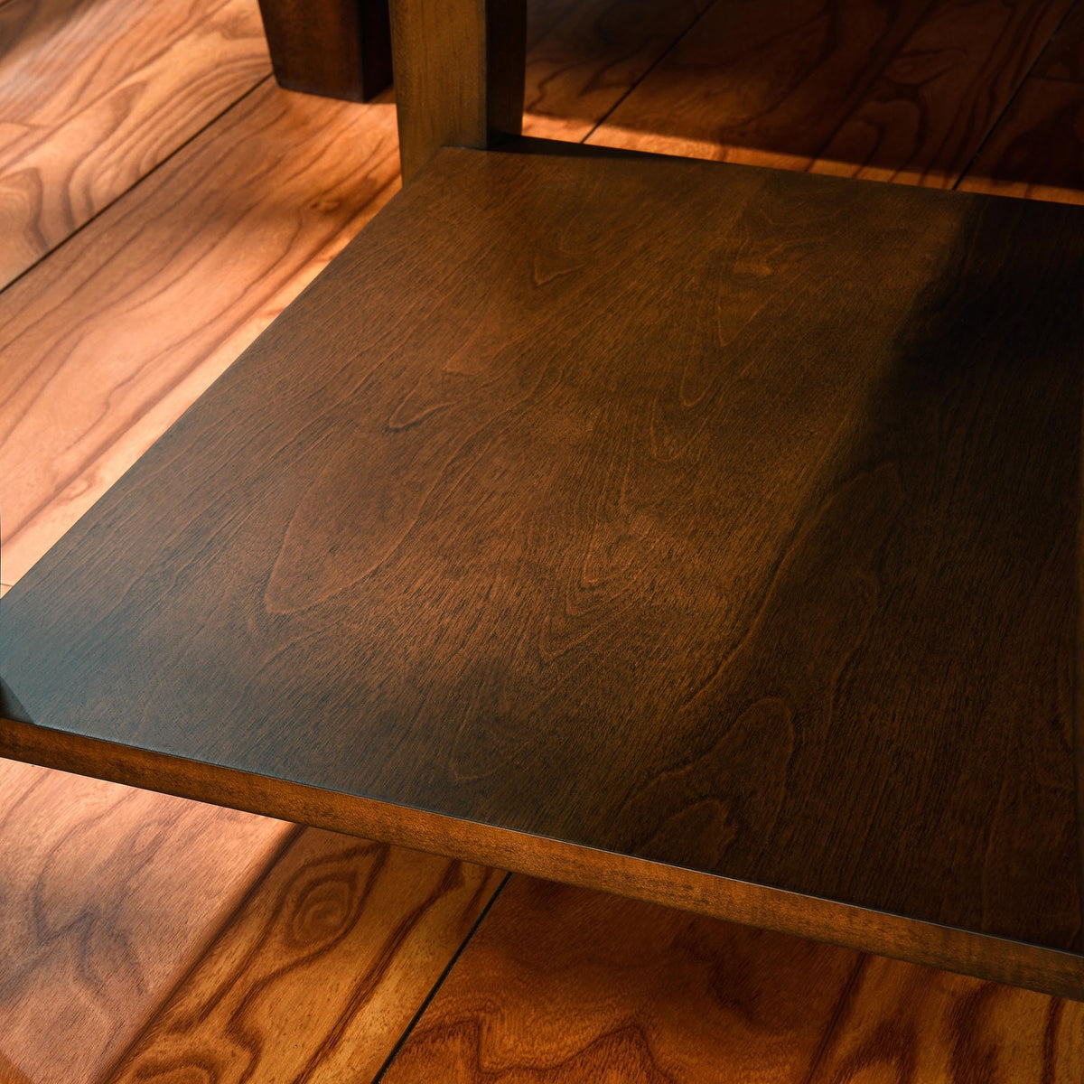 Wooden 2-Tier End Table with Shelf W4673