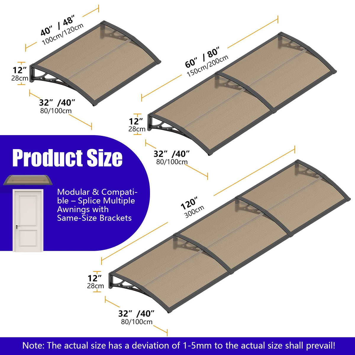 32x48'' Polycarbonate Door Awning I1980