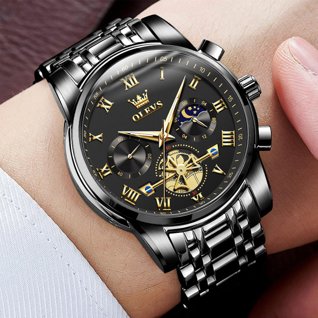 Waterproof Stainless Steel Multifunction Mens Watch F478