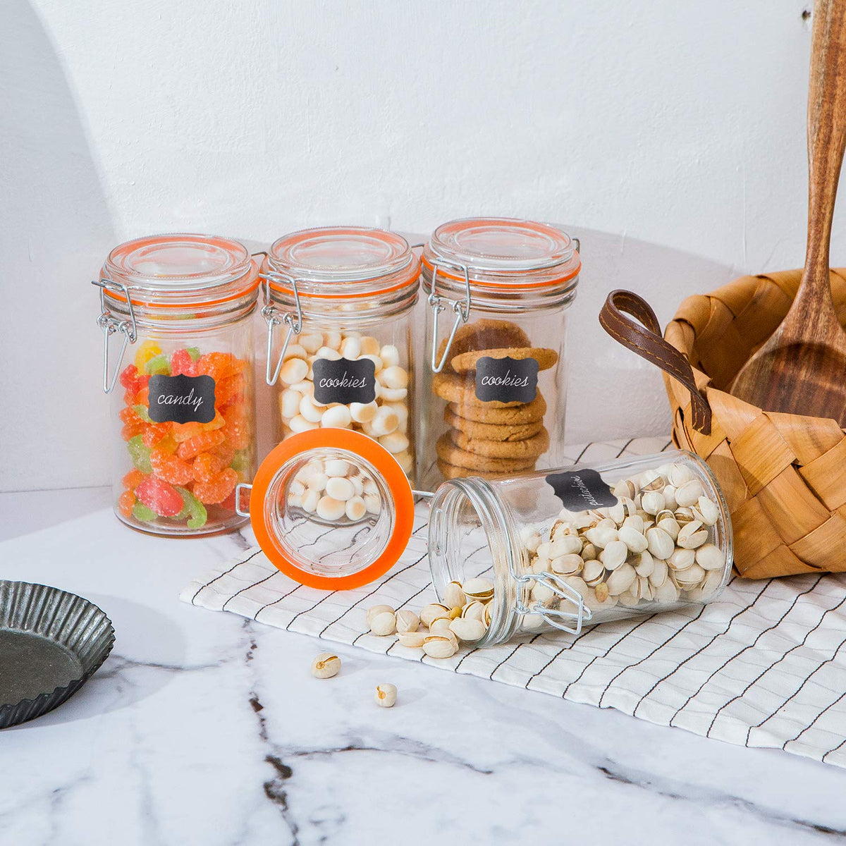 16 oz Glass Airtight Storage Jars, 12 Pack K5017