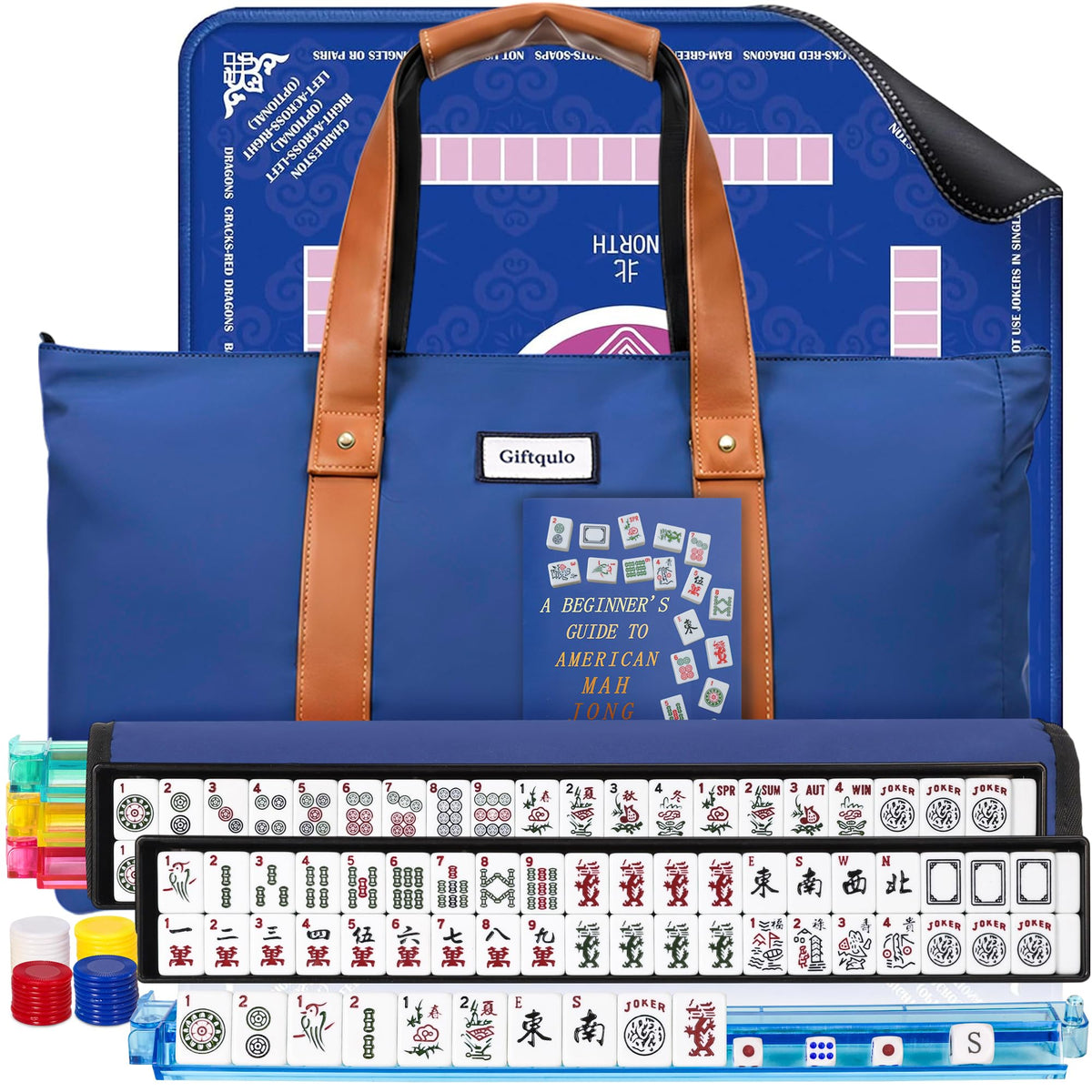 American Mahjong Game Set with Mat and Racks N54591