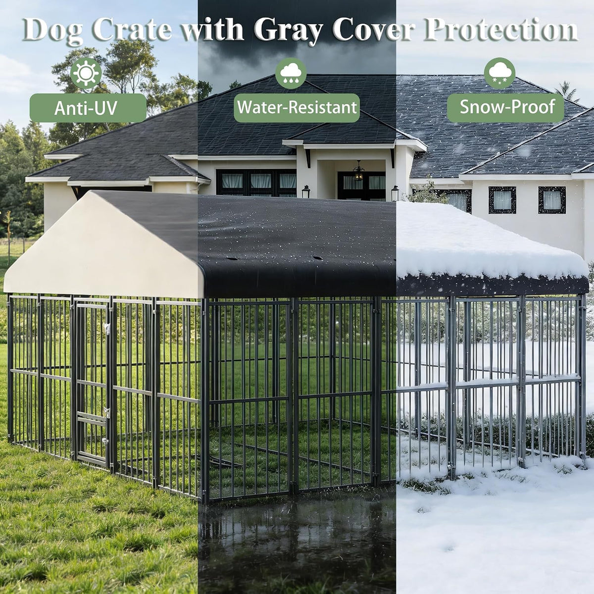 10x14FT Heavy Duty Large Dog Kennel Outdoor H4726