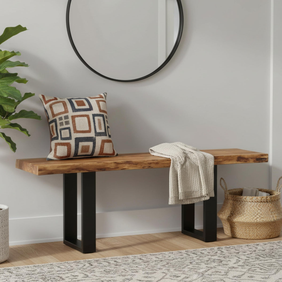 Solid Wood Entryway Bench E3164