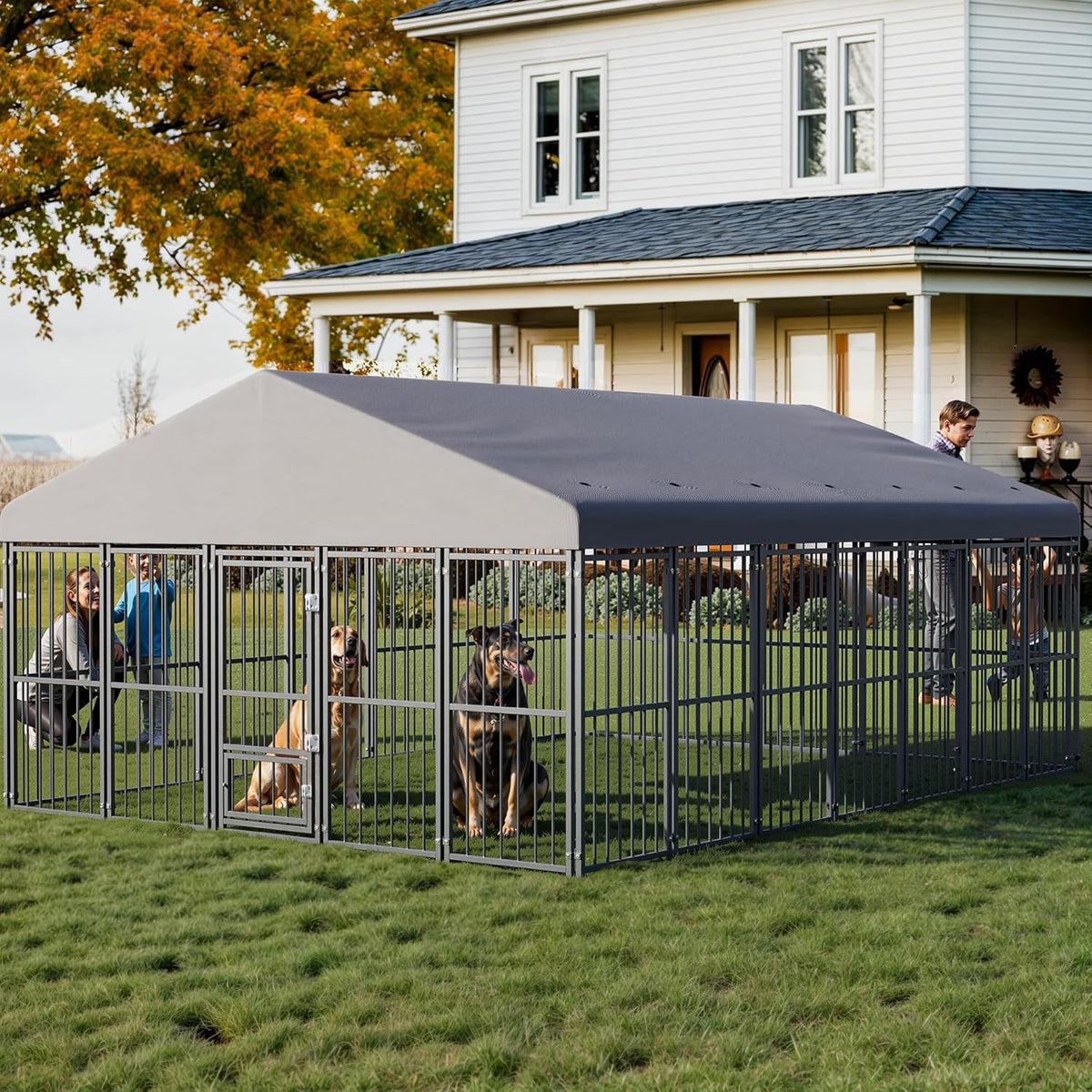 10x14FT Heavy Duty Large Dog Kennel Outdoor H4726