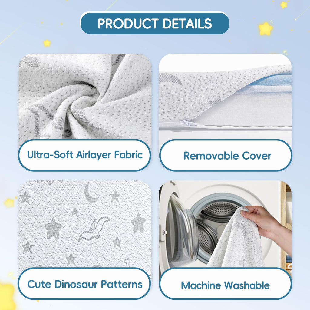 Trifold Pack and Play Mattress 38"x26" Dual Sided Memory Foam with Carry Bag N596594