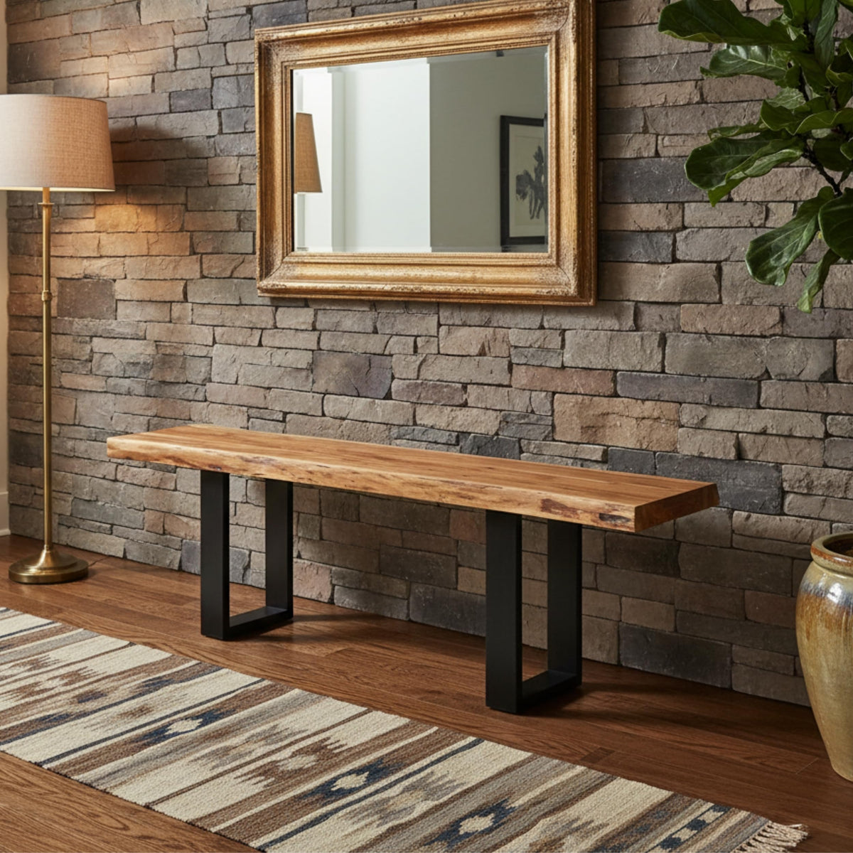 Solid Wood Entryway Bench E3164