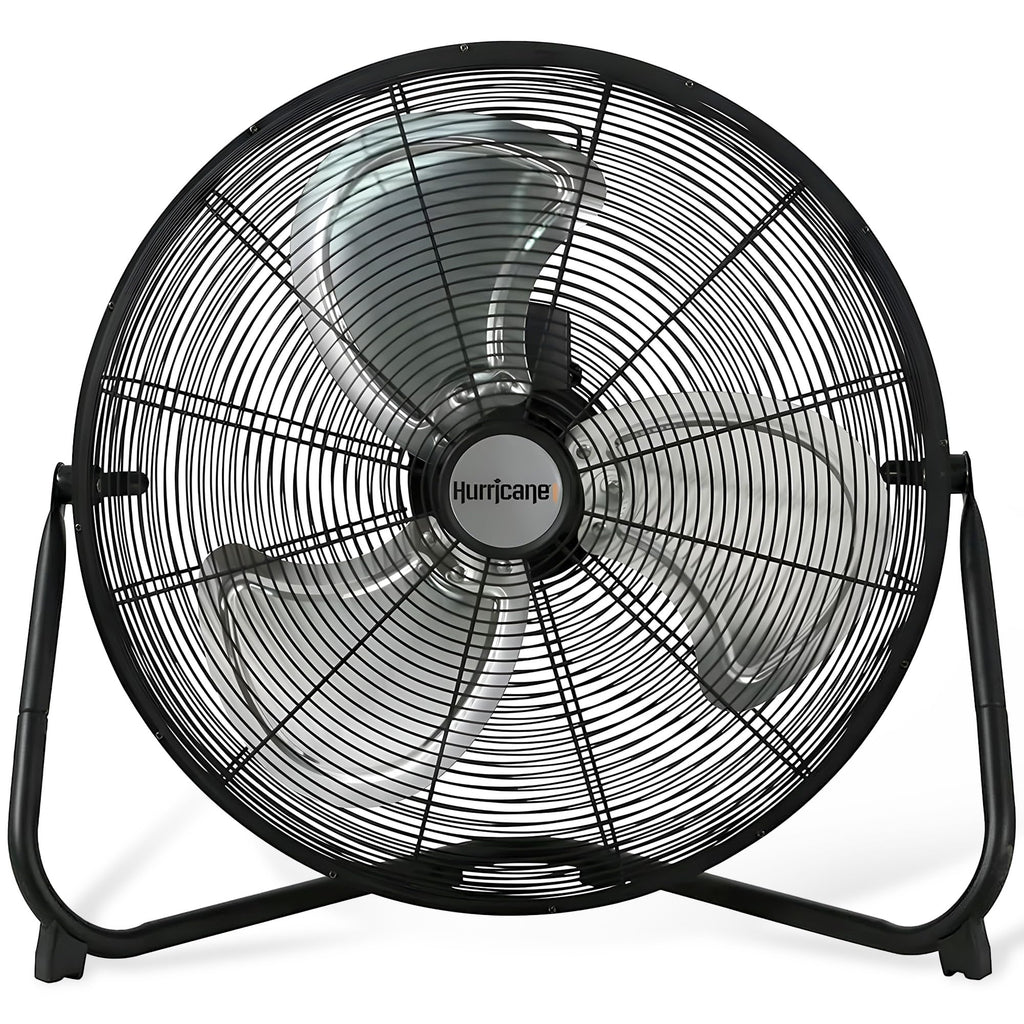 High Velocity Metal Blade Floor Fan, 3 Speeds, Black, 20in M74423