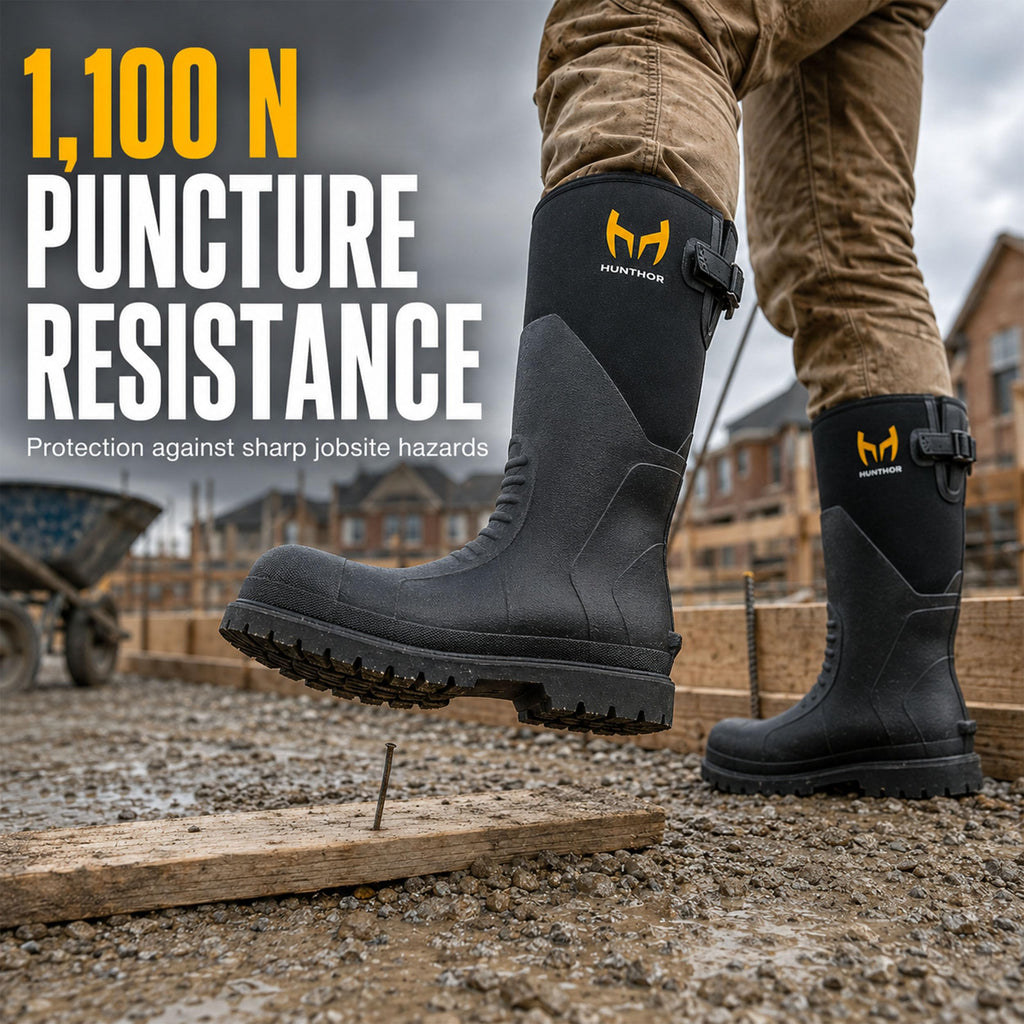 Steel Toe Rubber Work Boots with Steel Shank T44382