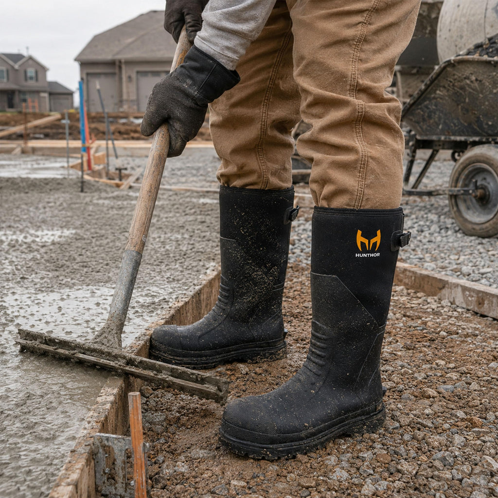 Steel Toe Rubber Work Boots with Steel Shank T44382