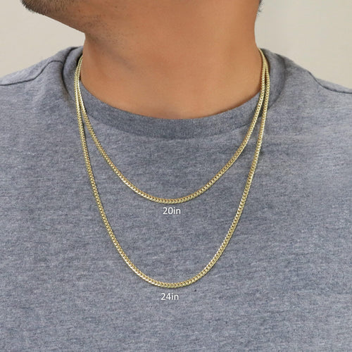 14k Yellow Gold Cuban Link Chain Necklace J425002