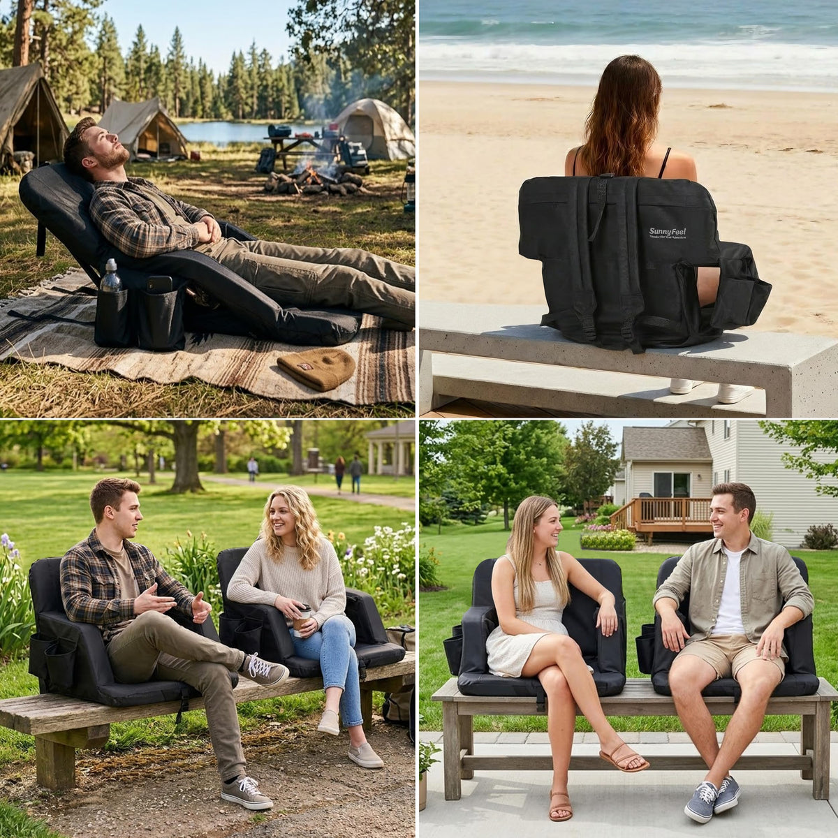 Foldable Stadium Seats 2-Pack with Shoulder Straps J93823