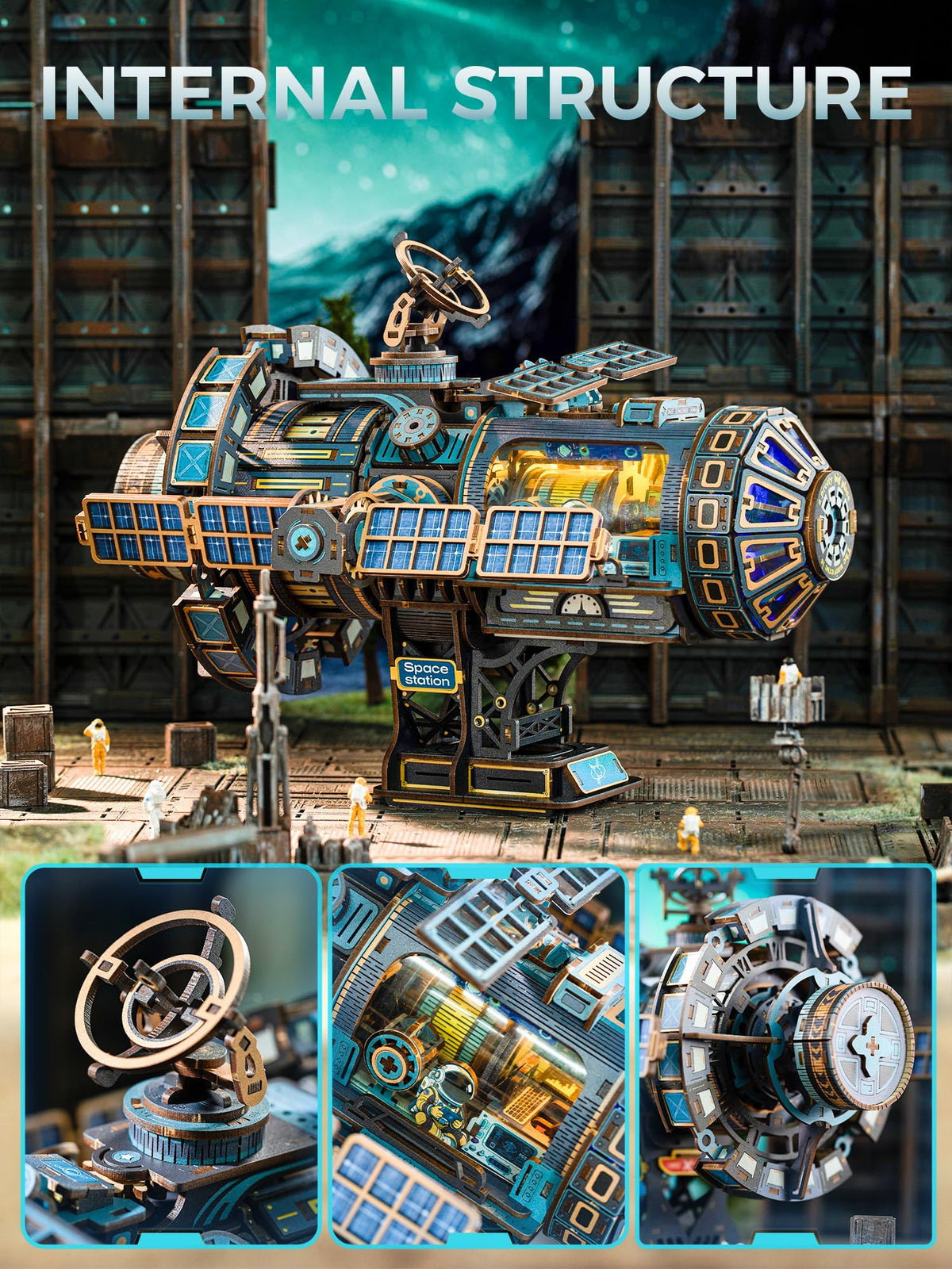 511-Piece 3D Puzzle Mechanical Model Kit with Lights, Music & Motor U1381