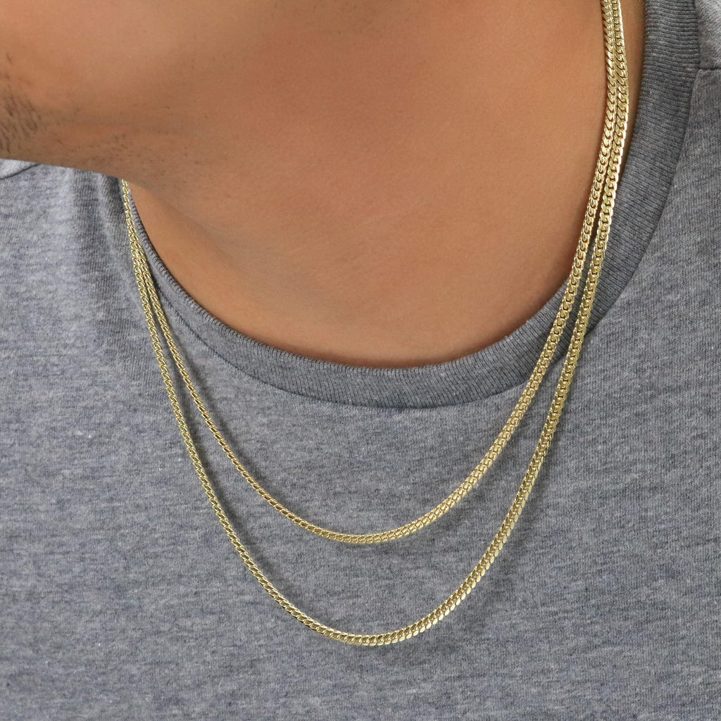 14k Yellow Gold Cuban Link Chain Necklace J425002