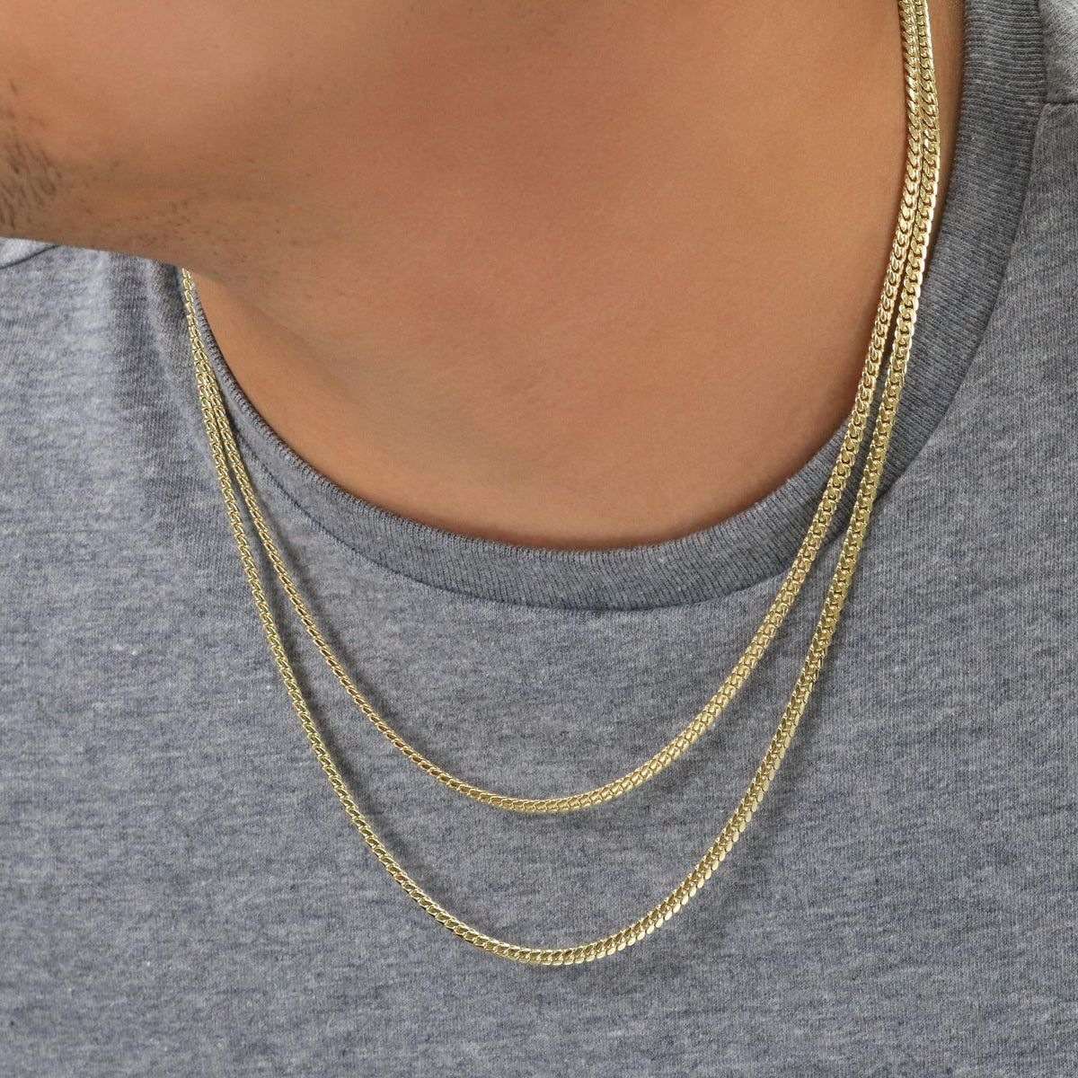 14k Yellow Gold Cuban Link Chain Necklace J425002